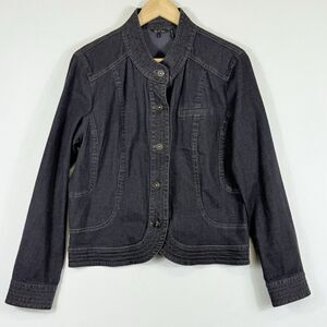 Nic + Zoe Dark Wash Tailored Lightweight Denim Jean Jacket Women's‎ Large